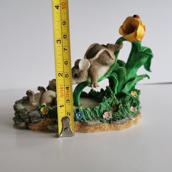 Waterslide Cute Mice Spring Flowers Fitz & Floyd Charming Tail Mouse Ladybug - Picture 7 of 10